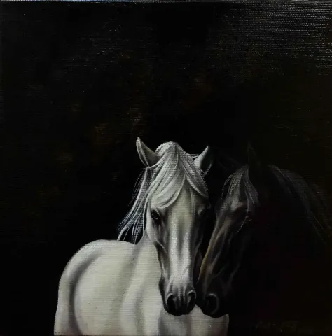 Bu eser BEHZAT FEYZULLAH tarafından 2014 yılında 20x20 cm ölçülerinde Tuval üzeri yağlı boya tekniği ile yapılmıştır.