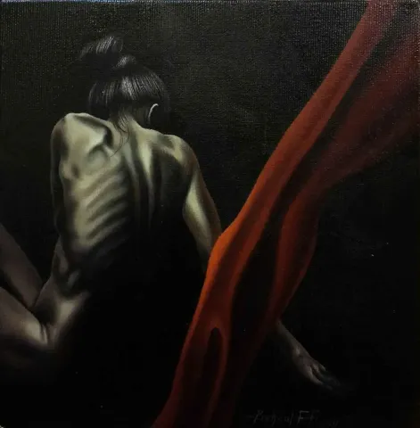 Bu eser BEHZAT FEYZULLAH tarafından 2014 yılında 20x20 cm ölçülerinde Tuval üzeri yağlı boya tekniği ile yapılmıştır.