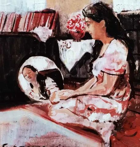 SALİM BAŞYİĞİT — 2014 Bu eser SALİM BAŞYİĞİT tarafından 2014 yılında 20x20 cm ölçülerinde Tuval üzeri yağlı boya tekniği ile yapılmıştır.