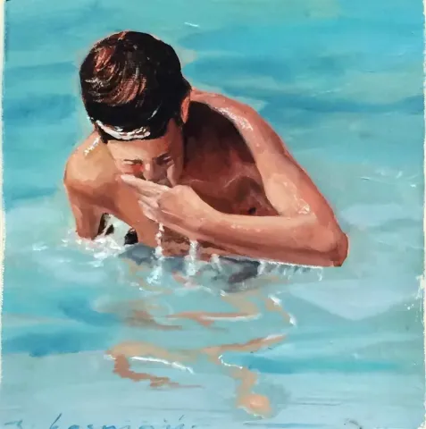 SALİM BAŞYİĞİT — 2014 Bu eser SALİM BAŞYİĞİT tarafından 2014 yılında 20x20 cm ölçülerinde Tuval üzeri yağlı boya tekniği ile yapılmıştır.