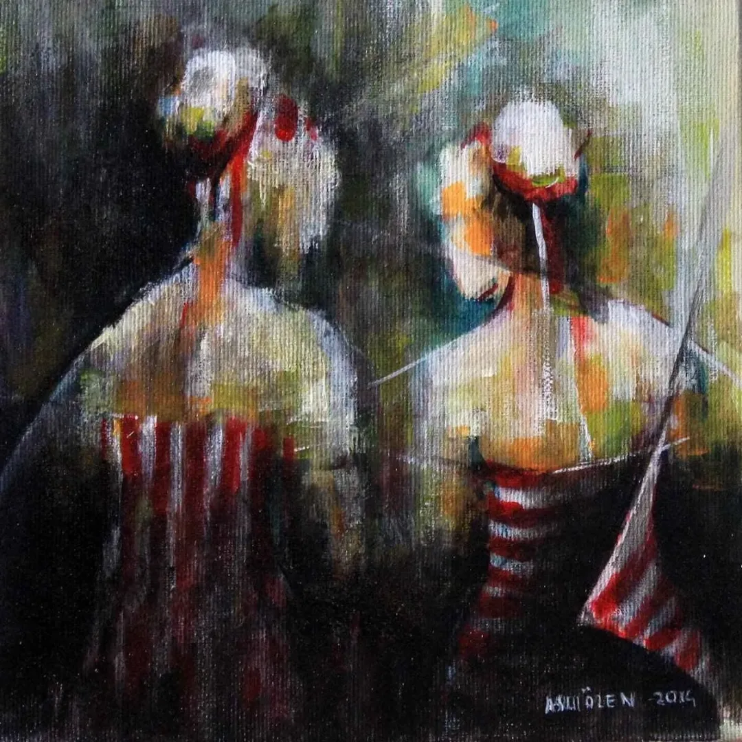 Bu eser ASLI ÖZEN tarafından 2014 yılında 20x20 cm ölçülerinde Tuval üzeri yağlı boya tekniği ile yapılmıştır.