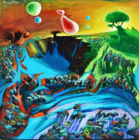 RAŞİT ALTUN — 2014 Bu eser RAŞİT ALTUN tarafından 2014 yılında 20x20 cm ölçülerinde Tuval üzeri yağlı boya tekniği ile yapılmıştır.