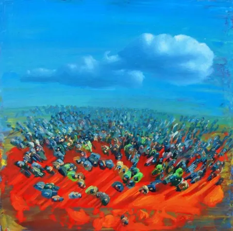 Bu eser RAŞİT ALTUN tarafından 2014 yılında 20x20 cm ölçülerinde Tuval üzeri yağlı boya tekniği ile yapılmıştır.