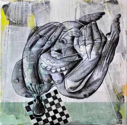 ERHAN LANPİR — “Ring”, 2014 "Ring" eseri ERHAN LANPİR tarafından 2014 yılında 20x20 cm ölçülerinde Tuval üzeri yağlı boya tekniği ile yapılmıştır.