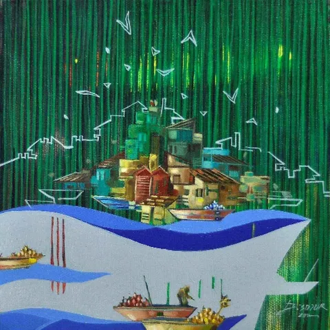 Bu eser BAKİ BODUR tarafından 2014 yılında 20x20 cm ölçülerinde Tuval üzeri yağlı boya tekniği ile yapılmıştır.