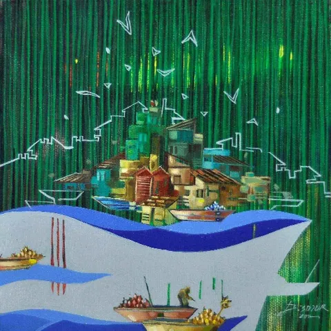Bu eser BAKİ BODUR tarafından 2014 yılında 20x20 cm ölçülerinde Tuval üzeri yağlı boya tekniği ile yapılmıştır.
