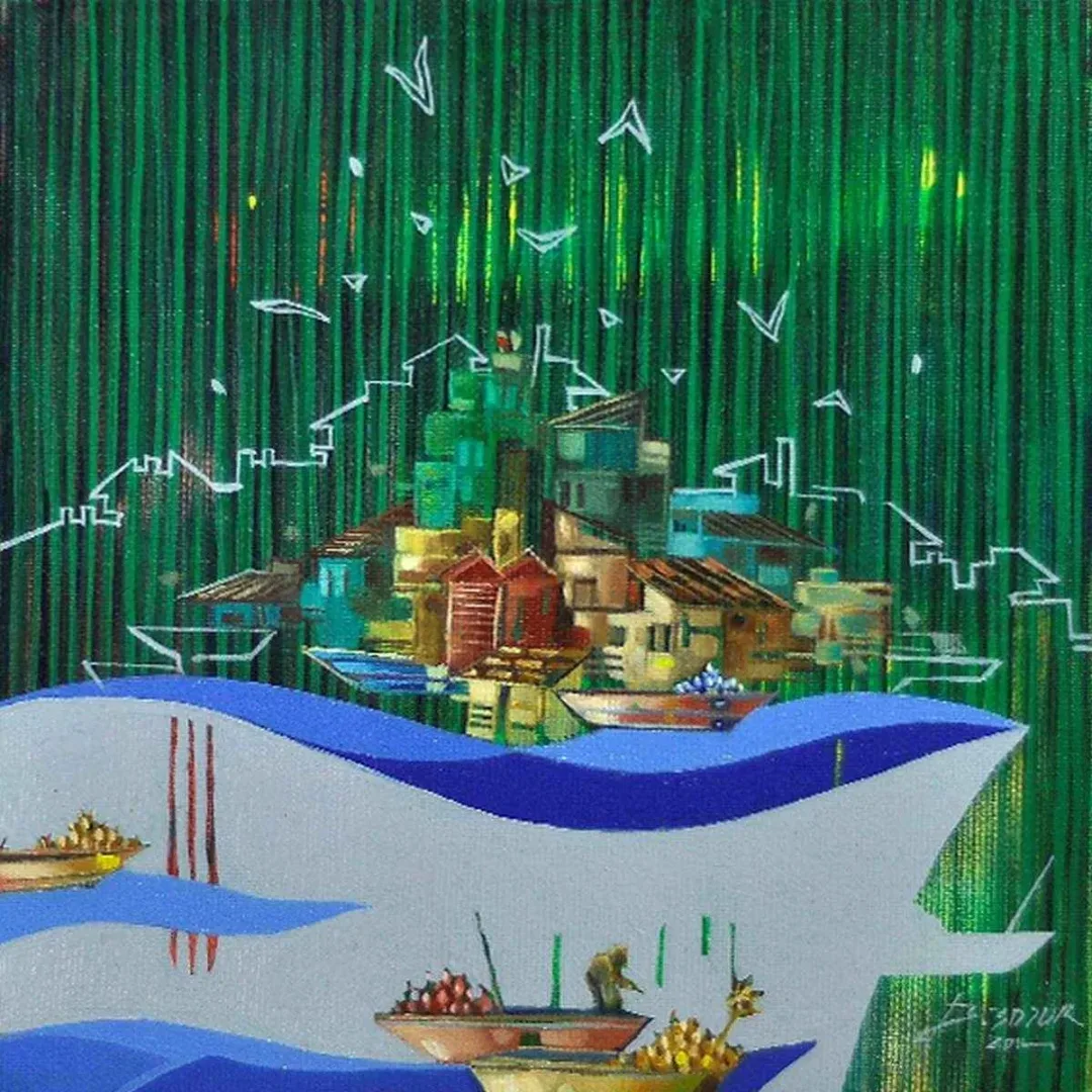 Bu eser BAKİ BODUR tarafından 2014 yılında 20x20 cm ölçülerinde Tuval üzeri yağlı boya tekniği ile yapılmıştır.