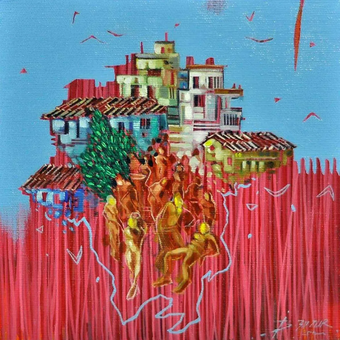 Bu eser BAKİ BODUR tarafından 2014 yılında 20x20 cm ölçülerinde Tuval üzeri yağlı boya tekniği ile yapılmıştır.