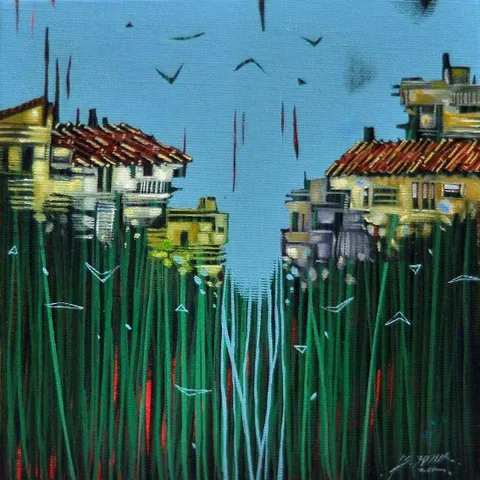 Bu eser BAKİ BODUR tarafından 2014 yılında 20x20 cm ölçülerinde Tuval üzeri yağlı boya tekniği ile yapılmıştır.
