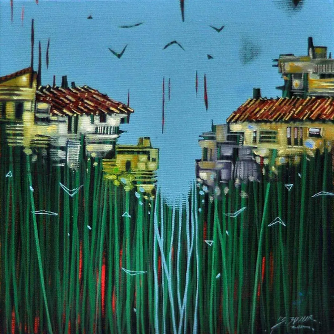 Bu eser BAKİ BODUR tarafından 2014 yılında 20x20 cm ölçülerinde Tuval üzeri yağlı boya tekniği ile yapılmıştır.