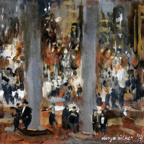 Bu eser DERYA ÜLKER tarafından 2014 yılında 20x20 cm ölçülerinde Tuval üzeri yağlı boya tekniği ile yapılmıştır.