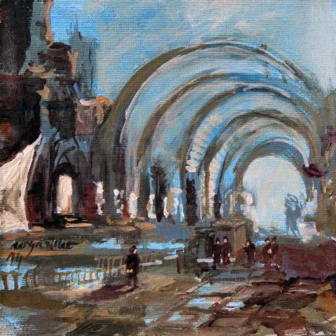 Bu eser DERYA ÜLKER tarafından 2014 yılında 20x20 cm ölçülerinde Tuval üzeri yağlı boya tekniği ile yapılmıştır.
