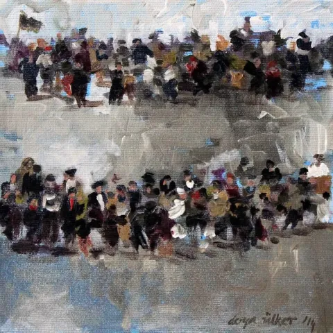 Bu eser DERYA ÜLKER tarafından 2014 yılında 20x20 cm ölçülerinde Tuval üzeri yağlı boya tekniği ile yapılmıştır.