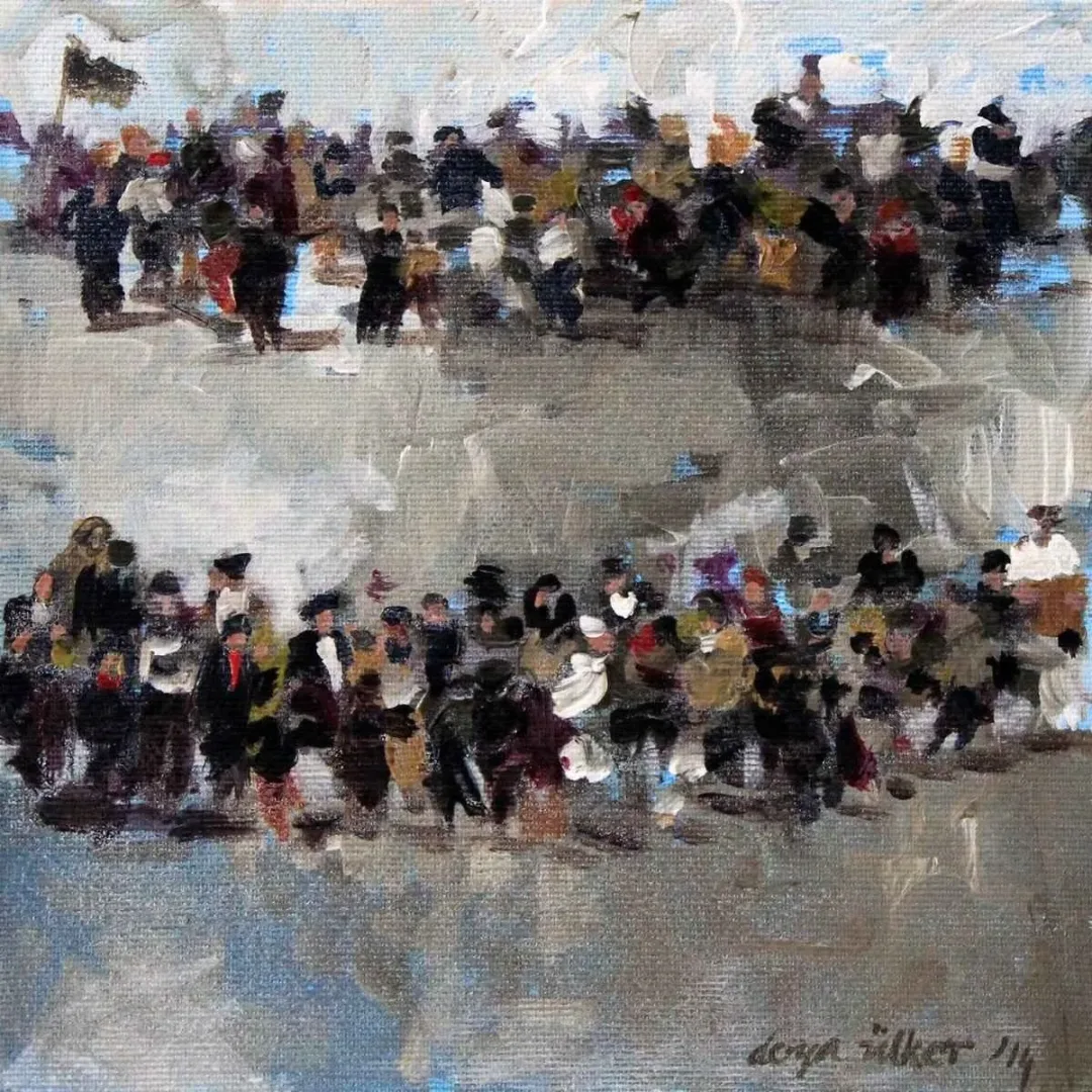 Bu eser DERYA ÜLKER tarafından 2014 yılında 20x20 cm ölçülerinde Tuval üzeri yağlı boya tekniği ile yapılmıştır.