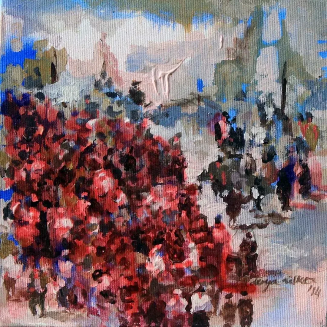 Bu eser DERYA ÜLKER tarafından 2014 yılında 20x20 cm ölçülerinde Tuval üzeri yağlı boya tekniği ile yapılmıştır.
