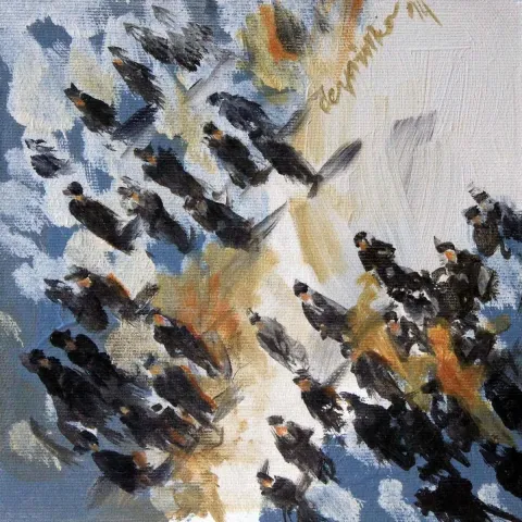 Bu eser DERYA ÜLKER tarafından 2014 yılında 20x20 cm ölçülerinde Tuval üzeri yağlı boya tekniği ile yapılmıştır.