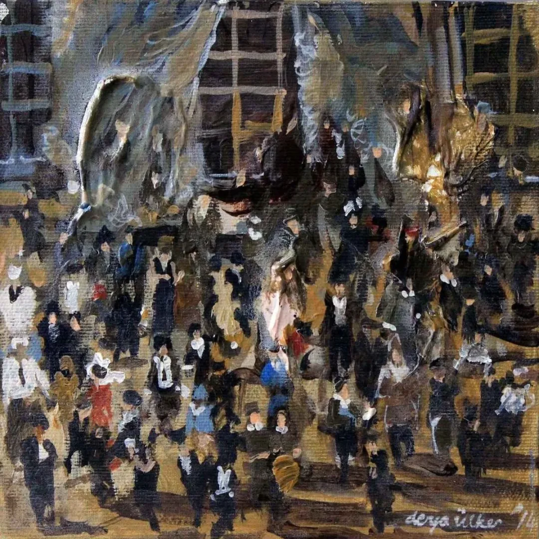 Bu eser DERYA ÜLKER tarafından 2014 yılında 20x20 cm ölçülerinde Tuval üzeri yağlı boya tekniği ile yapılmıştır.