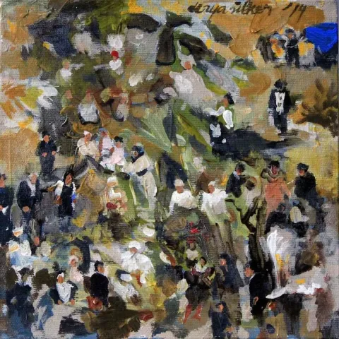 Bu eser DERYA ÜLKER tarafından 2014 yılında 20x20 cm ölçülerinde Tuval üzeri yağlı boya tekniği ile yapılmıştır.