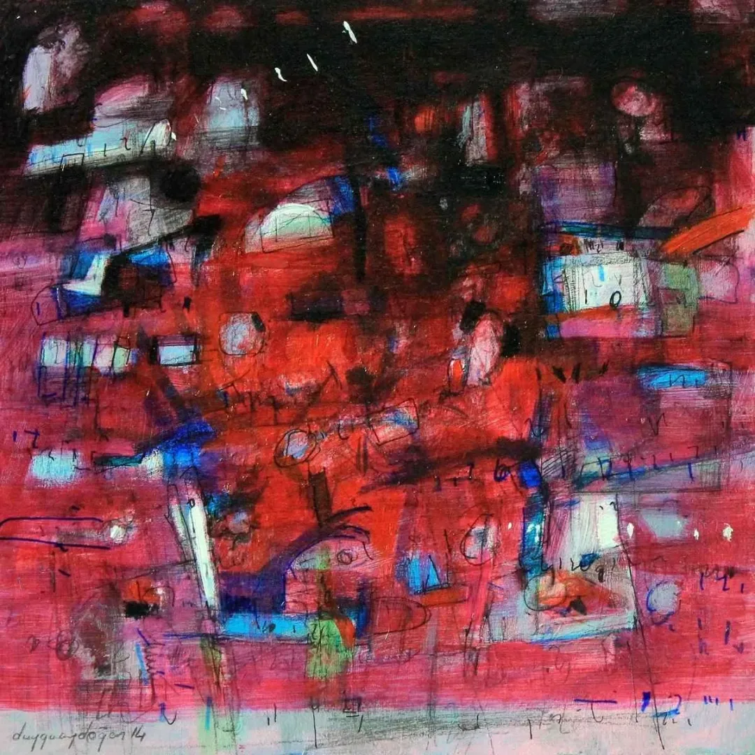 Bu eser DUYGU AYDOĞAN tarafından 2014 yılında 20x20 cm ölçülerinde Tuval üzeri yağlı boya tekniği ile yapılmıştır.
