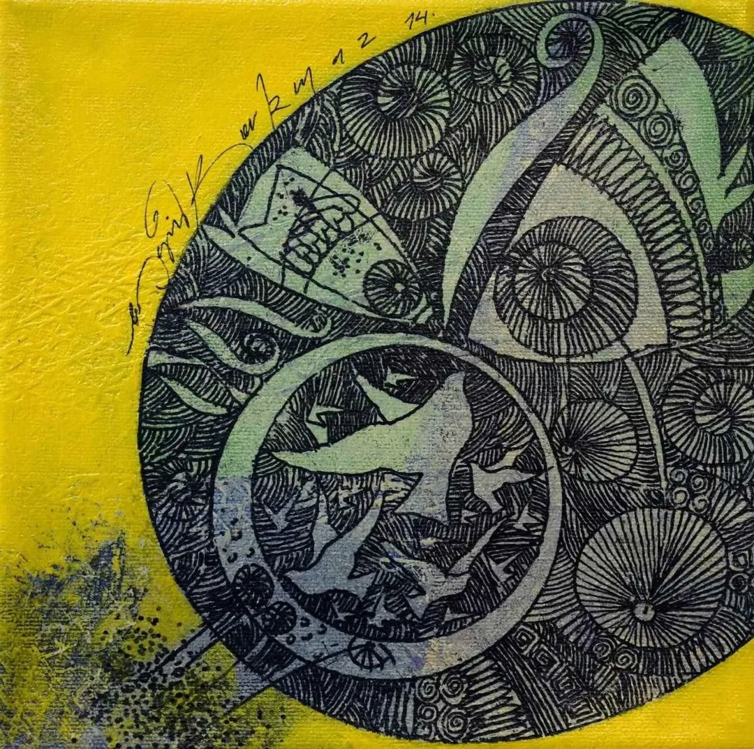 yakınlaştır "İsimsiz" eseri ENGİN KORKMAZ tarafından 2014 yılında 20x20 cm ölçülerinde Tuval üzeri akrilik boya tekniği ile yapılmıştır.