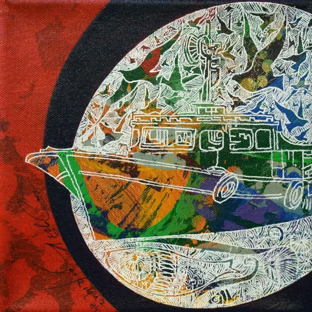 Bu eser ENGİN KORKMAZ tarafından 2014 yılında 20x20 cm ölçülerinde Tuval üzeri akrilik boya tekniği ile yapılmıştır.