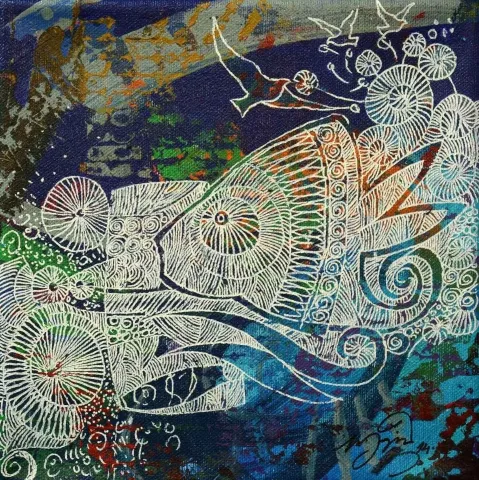 ENGİN KORKMAZ — 2014 Bu eser ENGİN KORKMAZ tarafından 2014 yılında 20x20 cm ölçülerinde Tuval üzeri akrilik boya tekniği ile yapılmıştır.