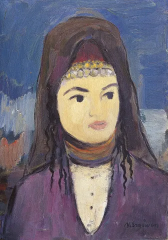 NURETTİN ERGÜVEN — “Yörük Aliye” "Yörük Aliye" eseri NURETTİN ERGÜVEN tarafından 38x27 cm ölçülerinde yapılmıştır.