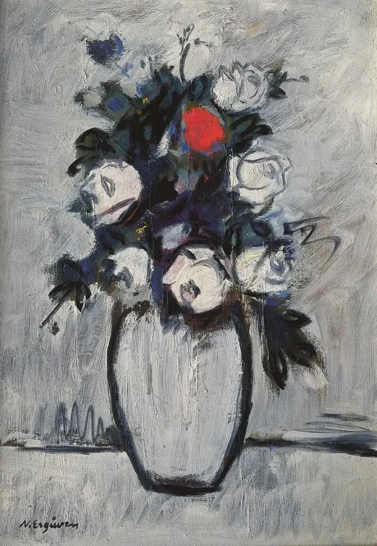 yakınlaştır "Güller" eseri NURETTİN ERGÜVEN tarafından 55x39 cm ölçülerinde Duralit üzeri yağlı boya tekniği ile yapılmıştır.