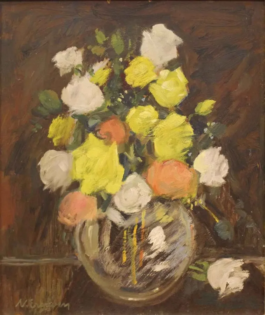 yakınlaştır "isimsiz" eseri NURETTİN ERGÜVEN tarafından 42x34 cm ölçülerinde Duralit üzeri yağlı boya tekniği ile yapılmıştır.