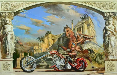 OLEG TURCHIN — “The Roman Legionary”, 1998 "The Roman Legionary" eseri OLEG TURCHIN tarafından 1998 yılında 85x100 cm ölçülerinde Tuval üzeri yağlı boya tekniği ile yapılmıştır.