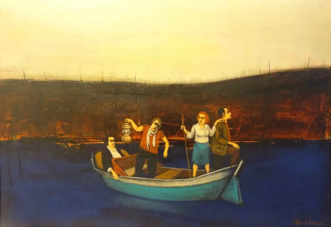 ORHAN UMUT — “isimsiz”, 2013 "isimsiz" eseri ORHAN UMUT tarafından 2013 yılında 70x100 cm ölçülerinde Tuval üzeri akrilik boya tekniği ile yapılmıştır.