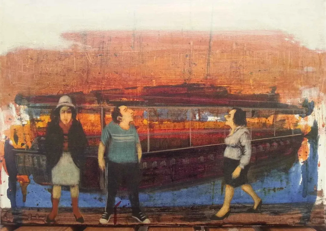 ORHAN UMUT — “isimsiz”, 2013 "isimsiz" eseri ORHAN UMUT tarafından 2013 yılında 35x50 cm ölçülerinde Tuval üzeri akrilik boya tekniği ile yapılmıştır.