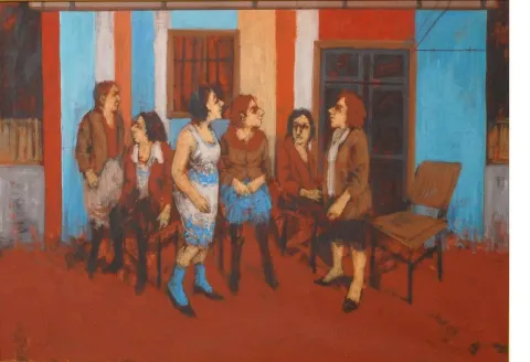 ORHAN UMUT — “isimsiz”, 2009 "isimsiz" eseri ORHAN UMUT tarafından 2009 yılında 50x70 cm ölçülerinde Tuval üzeri akrilik boya tekniği ile yapılmıştır.