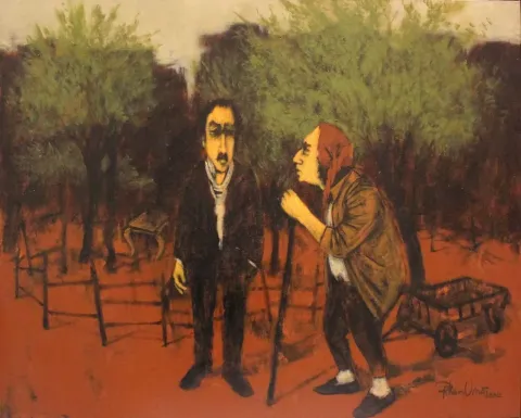 "isimsiz" eseri ORHAN UMUT tarafından 2012 yılında 60x75 cm ölçülerinde Tuval üzeri akrilik boya tekniği ile yapılmıştır.