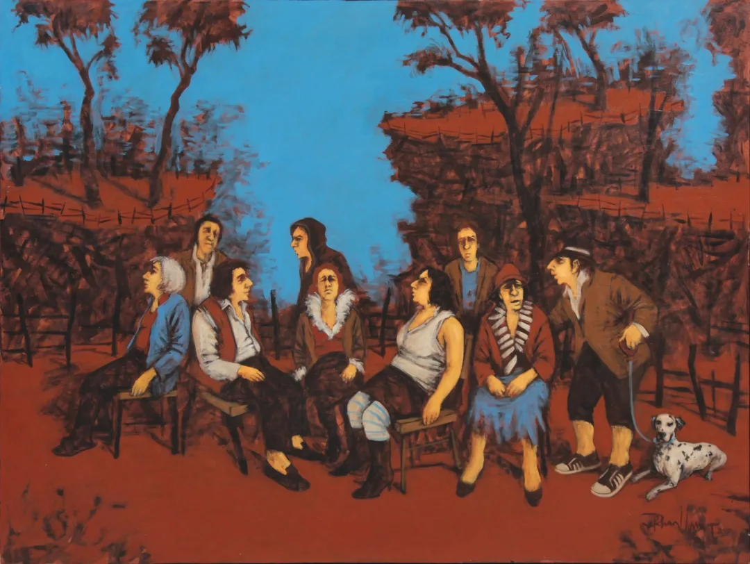"isimsiz" eseri ORHAN UMUT tarafından 2010 yılında 90x120 cm ölçülerinde Tuval üzeri akrilik boya tekniği ile yapılmıştır.