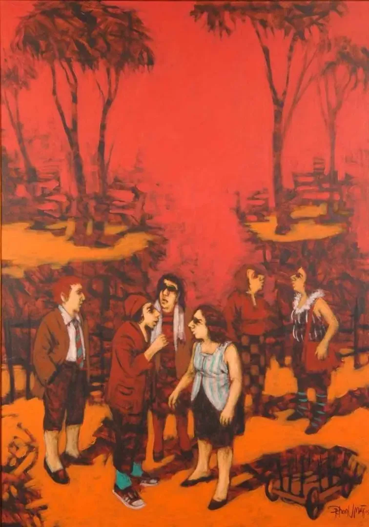ORHAN UMUT — “isimsiz”, 2010 "isimsiz" eseri ORHAN UMUT tarafından 2010 yılında 100x70 cm ölçülerinde Tuval üzeri akrilik boya tekniği ile yapılmıştır.