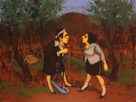 "isimsiz" eseri ORHAN UMUT tarafından 2014 yılında 60x80 cm ölçülerinde Tuval üzeri akrilik boya tekniği ile yapılmıştır.