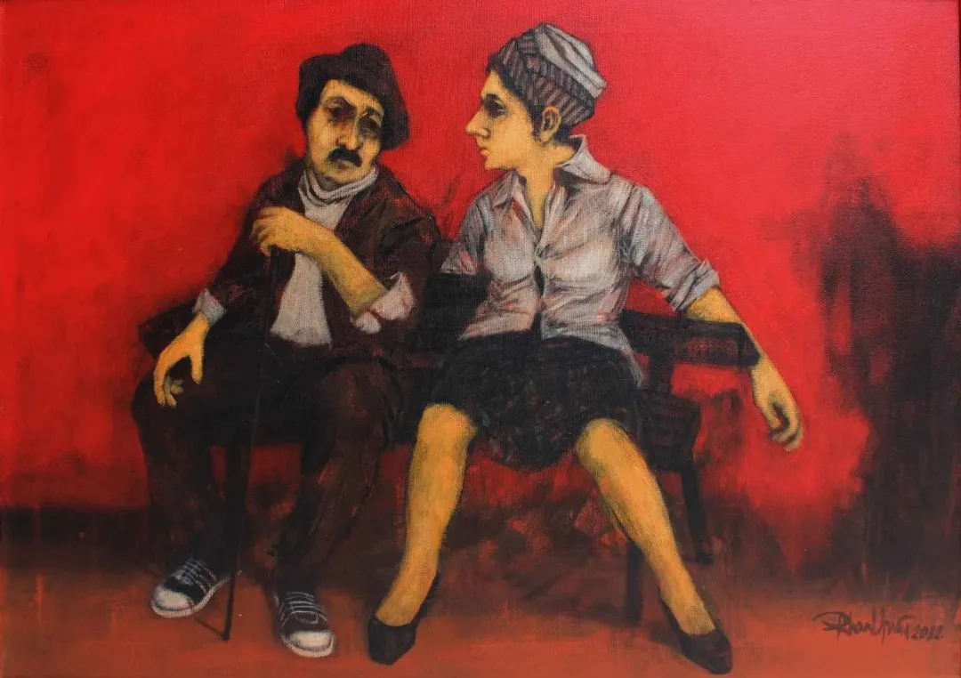 ORHAN UMUT — “isimsiz”, 2012 "isimsiz" eseri ORHAN UMUT tarafından 2012 yılında 50x70 cm ölçülerinde Tuval üzeri akrilik boya tekniği ile yapılmıştır.