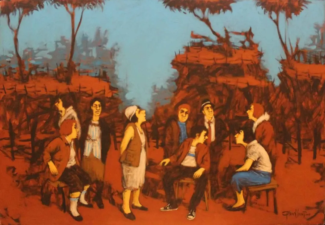 ORHAN UMUT — “isimsiz”, 2009 "isimsiz" eseri ORHAN UMUT tarafından 2009 yılında 70x100 cm ölçülerinde Tuval üzeri akrilik boya tekniği ile yapılmıştır.