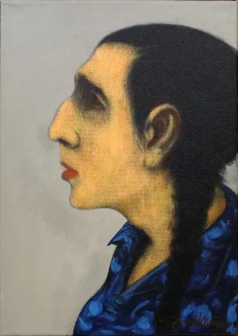 "isimsiz" eseri ORHAN UMUT tarafından 2013 yılında 35x25 cm ölçülerinde Tuval üzeri akrilik boya tekniği ile yapılmıştır.