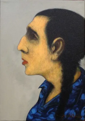 "isimsiz" eseri ORHAN UMUT tarafından 2013 yılında 35x25 cm ölçülerinde Tuval üzeri akrilik boya tekniği ile yapılmıştır.