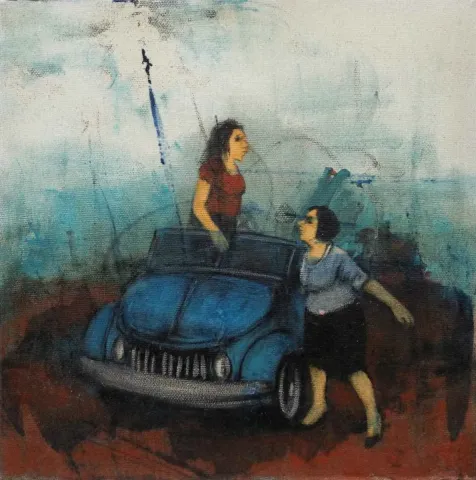 ORHAN UMUT — “isimsiz”, 2014 "isimsiz" eseri ORHAN UMUT tarafından 2014 yılında 30x30 cm ölçülerinde Tuval üzeri akrilik boya tekniği ile yapılmıştır.