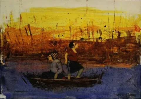 ORHAN UMUT — “isimsiz”, 2014 "isimsiz" eseri ORHAN UMUT tarafından 2014 yılında 35x50 cm ölçülerinde Tuval üzeri akrilik boya tekniği ile yapılmıştır.