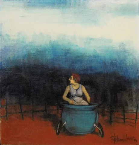 ORHAN UMUT — “isimsiz”, 2014 "isimsiz" eseri ORHAN UMUT tarafından 2014 yılında 30x30 cm ölçülerinde Tuval üzeri akrilik boya tekniği ile yapılmıştır.
