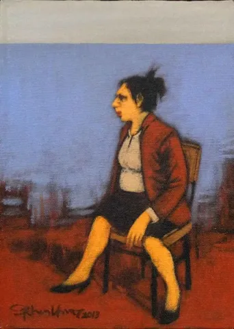 "isimsiz" eseri ORHAN UMUT tarafından 2013 yılında 25x18 cm ölçülerinde Tuval üzeri akrilik boya tekniği ile yapılmıştır.