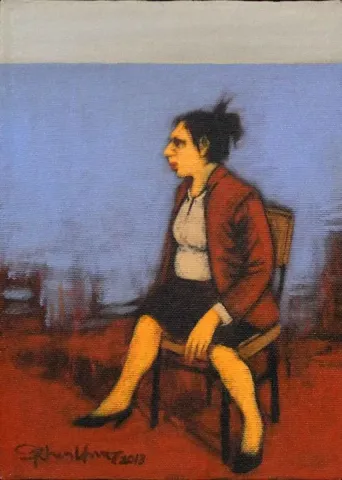 ORHAN UMUT — “isimsiz”, 2013 "isimsiz" eseri ORHAN UMUT tarafından 2013 yılında 25x18 cm ölçülerinde Tuval üzeri akrilik boya tekniği ile yapılmıştır.