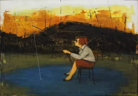 ORHAN UMUT — “isimsiz”, 2014 "isimsiz" eseri ORHAN UMUT tarafından 2014 yılında 35x50 cm ölçülerinde Tuval üzeri akrilik boya tekniği ile yapılmıştır.