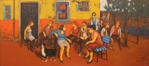 ORHAN UMUT — “isimsiz”, 2010 "isimsiz" eseri ORHAN UMUT tarafından 2010 yılında 80x180 cm ölçülerinde Tuval üzeri akrilik boya tekniği ile yapılmıştır.