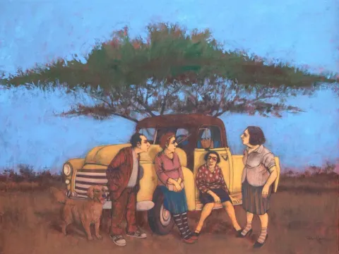 ORHAN UMUT — “isimsiz”, 2014 "isimsiz" eseri ORHAN UMUT tarafından 2014 yılında 150x200 cm ölçülerinde Tuval üzeri akrilik boya tekniği ile yapılmıştır.