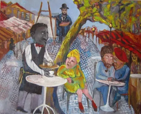 "isimsiz" eseri ÜMİT YİĞİT tarafından 2014 yılında 64x80 cm ölçülerinde Tuval üzeri yağlı boya tekniği ile yapılmıştır.